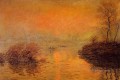 ラヴァクールのセーヌ川に沈む夕日 冬の効果 クロード・モネ